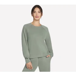Skechers SkechLuxe Elevate Crewneck Blouse Green S Women's Activewear