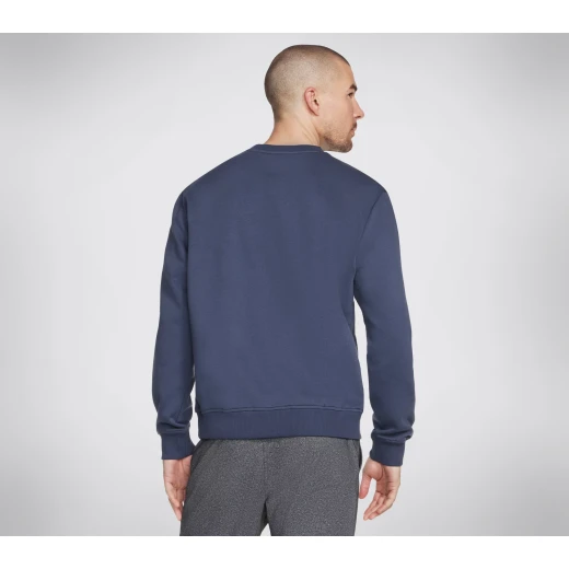 سويت شيرت رياضي رجالي من سكيتشرز، موديل Skech Sweats Definition Crew، لون كحلي، مريح، مقاس متوسط، تصميم أنيق وعملي، من مجموعة 2024 - سكيتشرز - Image 3