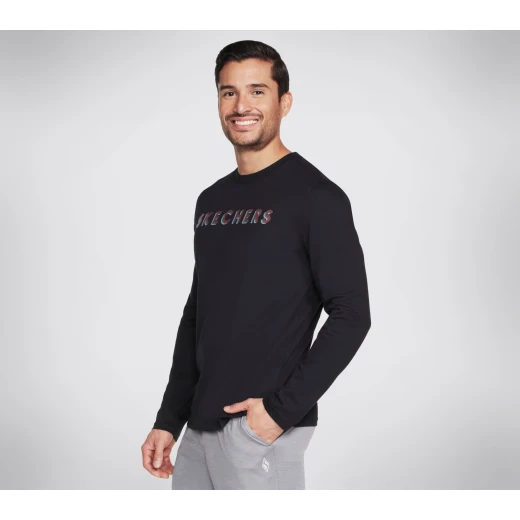 Skechers Delta Long Sleeve Tee Men's Black Jersey Pullover M - Skechers - Image 2