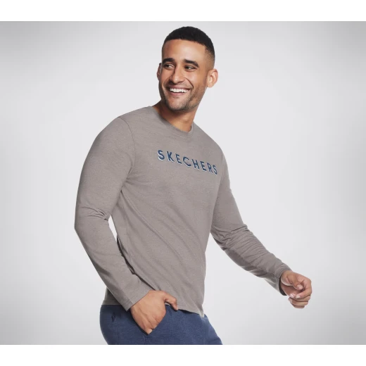 Skechers Delta Long Sleeve Tee Brown M Men's Comfort Pullover Skechers Delta Long Sleeve Tee Brown M Men's Comfort Pullover