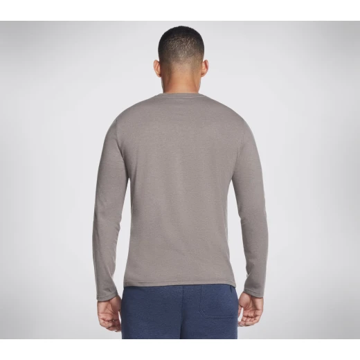 Skechers Delta Long Sleeve Tee Brown M Men's Comfort Pullover - Skechers - Image 4