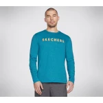 Skechers Delta Long Sleeve Tee Blue Jersey Pullover for Men Large - Skechers