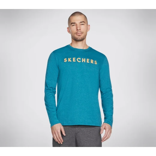 Skechers Delta Long Sleeve Tee Men's Blue S SKECH-SWEATS Jersey Pullover - Skechers - Image 2