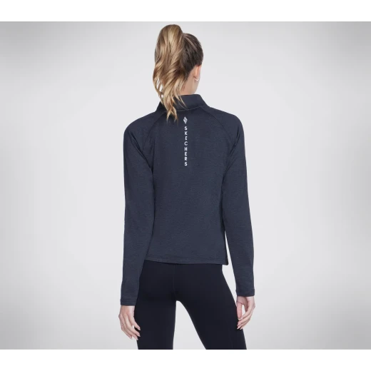 Skechers Women's Skech-Knits Ultra Go 1/4 Zip Pullover Top with Mock Neck and On-Seam Zip Pockets in Black, Small Size for Ultimate Comfort and Warmth, SKU LT4 BKCC - Skechers - Image 3