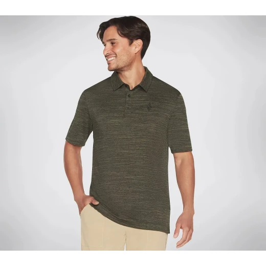 Skechers Men's GODRI On the Road Polo Shirt Athletic Tech 100% Breathable Ultra Flight Fabric with Flatlock Seams and Vented Hem in Olive Green, Available in Size Small - Skechers - Image 2