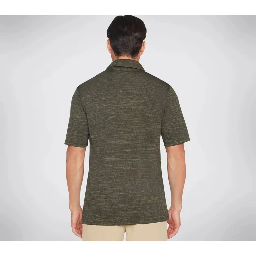 Skechers Men's GODRI On the Road Polo Shirt Athletic Tech 100% Breathable Ultra Flight Fabric with Flatlock Seams and Vented Hem in Olive Green, Available in Size Small - Skechers - Image 3