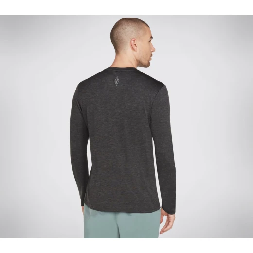 Skechers GO DRI® On the Road Long Sleeve Knit Tee Athletic Shirt for Men with Ultra Flight Fabric Crewneck & Flatlock Seams Size L Burgundy - Skechers - Image 3
