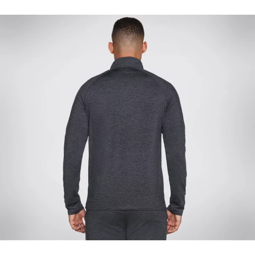 Skechers Men's Skech-Knits Ultra Go 1/4 Zip Charcoal Jersey Knit Pullover Jacket - Skechers - Image 3