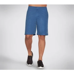 Skechers Men's Skechknits Rival 9 Short Athletic Shorts in Blue, Featuring Elastic Waistband, Adjustable Drawcord, On Seam Pockets, and Flatlock Seaming for Ultra Comfort, Size M