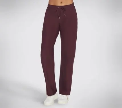 Skechers Go Luxe Rib Pant Women's Wine Small Comfortable Lounge Pants - Skechers - Image 2