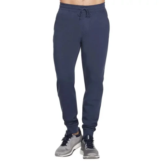 Skechers Men's Skech-Sweats Essential Jogger Sweatpants Navy Blue Large Size Comfort Fit Activewear with Ribbed Cuffs and Elastic Waistband Perfect for Everyday Wear and Workouts - Skechers - Image 2