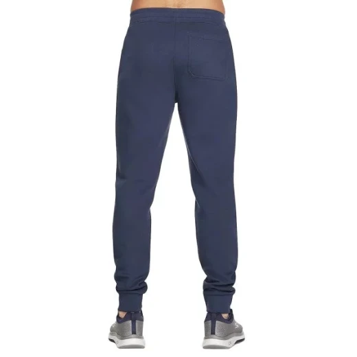 Skechers Men's Skech-Sweats Essential Jogger Sweatpants Navy Blue Large Size Comfort Fit Activewear with Ribbed Cuffs and Elastic Waistband Perfect for Everyday Wear and Workouts - Skechers - Image 4