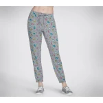 Skechers BOBS Purrfect Terry Pretty Kitty Jogger Women's Apparel Grey M featuring an allover 'Pretty Kitty' print, front pockets, and an elastic waistband. Comfortable and stylish! - Skechers
