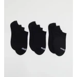 Girls' 3-Pack No Show Socks Black Size 26-36, Comfortable & Breathable - Skechers