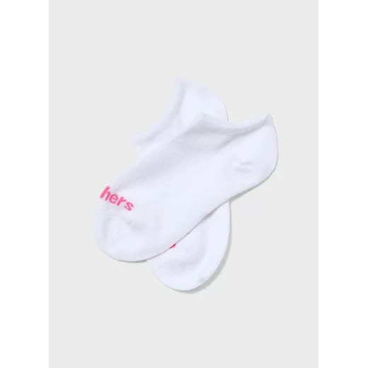 Girls' 3-Pack No Show Socks White Size 26-36, Comfortable & Breathable - Skechers - Image 2