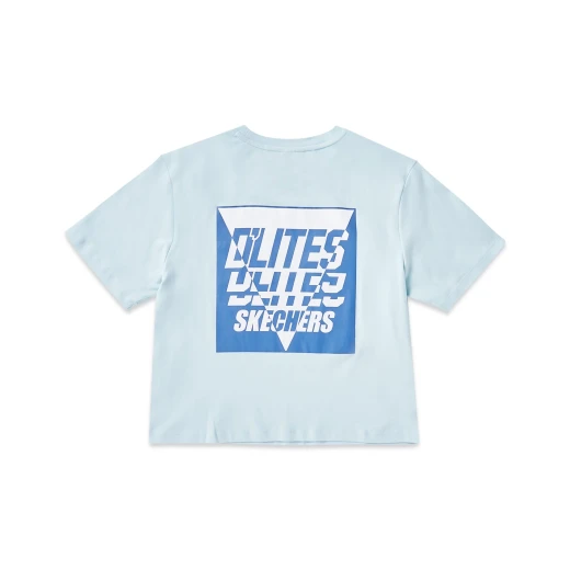 Skechers Women's Shortsleeve Tee Aqua Cotton T Shirt with Design Details, 100% Cotton, Comfortable Everyday Wear, Available in Small, SKU SALD219W017021 - Skechers - Image 3