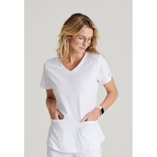 Skechers Breeze V Neck Scrub Top White XL Comfortable Medical Uniform - Skechers - Image 2