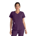 Skechers Breeze V Neck Scrub Top Purple Large Comfortable Medical Uniform - Skechers