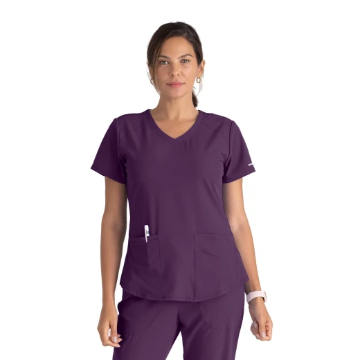 Skechers Breeze V Neck Scrub Top Purple XL Comfortable Medical Uniform Skechers Breeze V Neck Scrub Top Purple XL Comfortable Medical Uniform