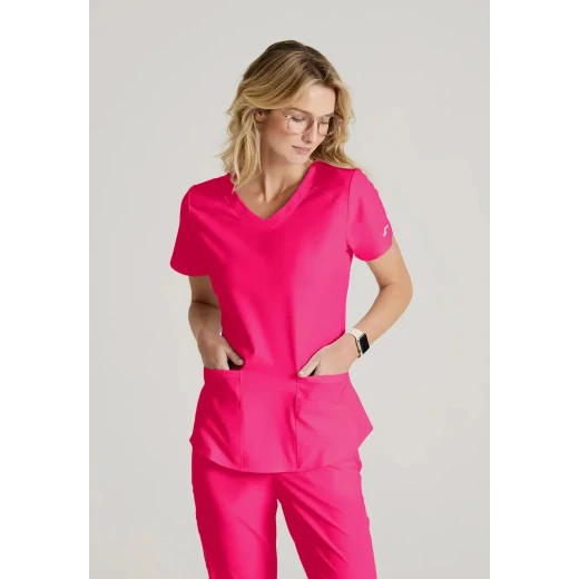 Skechers Breeze V Neck Scrub Top Pink Large Comfortable Medical Uniform - Skechers - Image 2