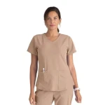 Skechers Breeze V Neck Scrub Top Beige XL Comfortable Medical Uniform - Skechers