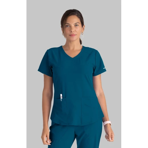 Skechers Breeze V Neck Scrub Top Women's XL Blue Comfortable Medical Uniform Skechers Breeze V Neck Scrub Top Women's XL Blue Comfortable Medical Uniform