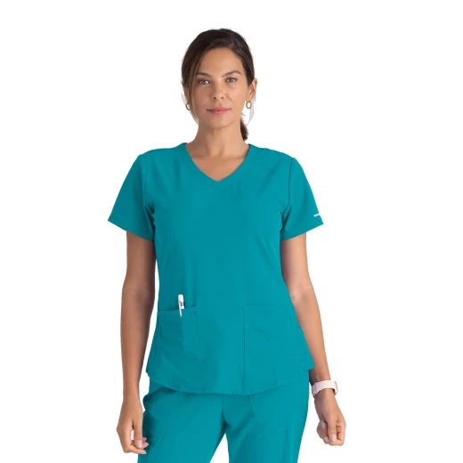 Skechers Breeze V Neck Scrub Top Teal XL Comfortable Medical Uniform - Skechers - Image 2
