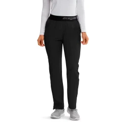 Breeze Women's Elastic Scrub Pants Black XL 3-Pocket Wrinkle Resistant