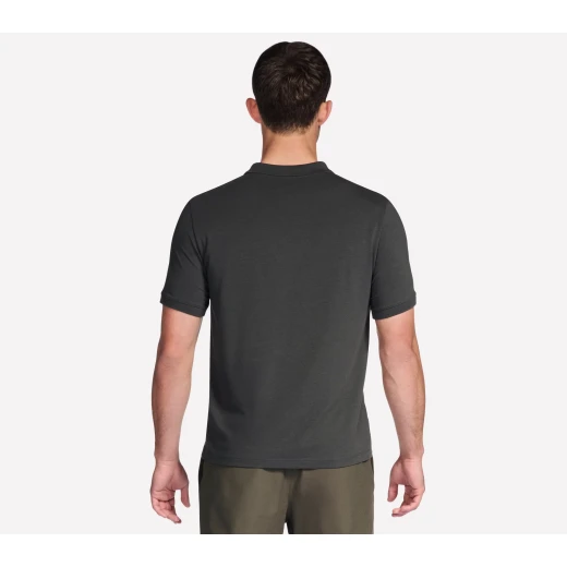 Men's Pima Signature Polo Shirt in Dark Brown, Featuring a Classic Design and Comfortable Cotton Jersey Fabric, Available in Size Small - Skechers - Image 3
