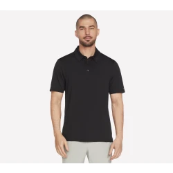 Skechers Men's Godri Charge Polo Shirt Black Small 100% Cotton Breathable Fabric Classic Design Short Sleeve Polo Collar Side Slits Perfect for Casual Wear Comfortable and Stylish