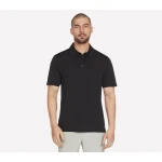 Skechers Men's Godri Charge Polo Shirt Black, Crafted for Comfort and Style, Featuring Short Sleeves and a Classic Polo Collar, Size Large - Skechers
