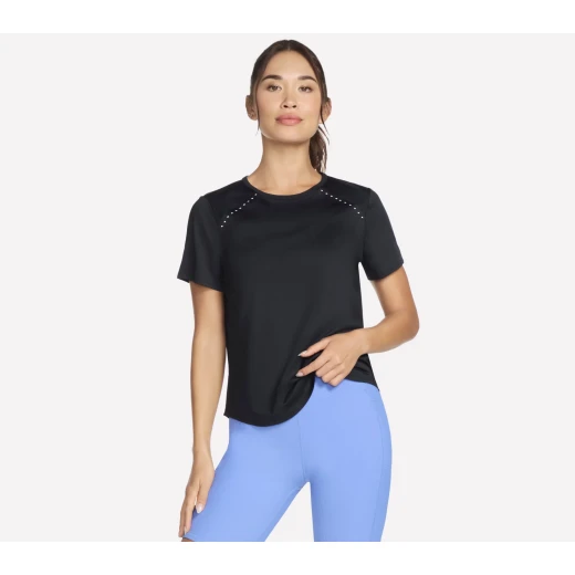Skechers Go Dri Stride Performance Tee Women's Black T Shirt, Moisture Wicking, Size M - Skechers - Image 2