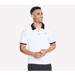 Skechers Victory Men's Polo Shirt White Short Sleeve Casual Wear