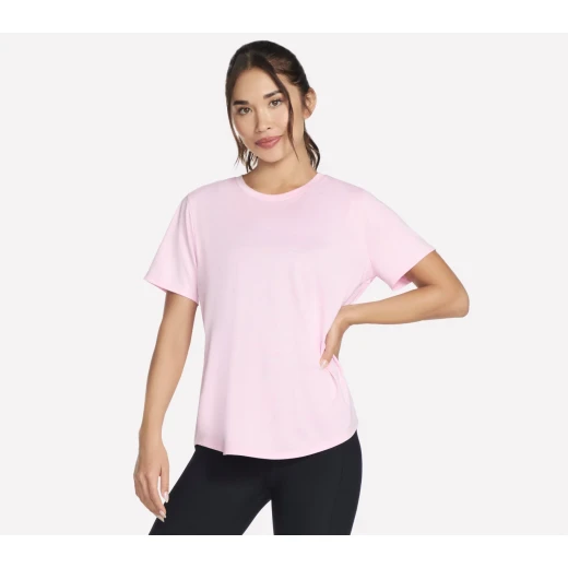 Go Dri Swift Women's T-Shirts Pink Color Crew Neck Moisture Wicking Quick Drying Brushed Fabric Tee Shirt Medium Size Perfect for Yoga & Weekends 150-180 Characters - Skechers - Image 2