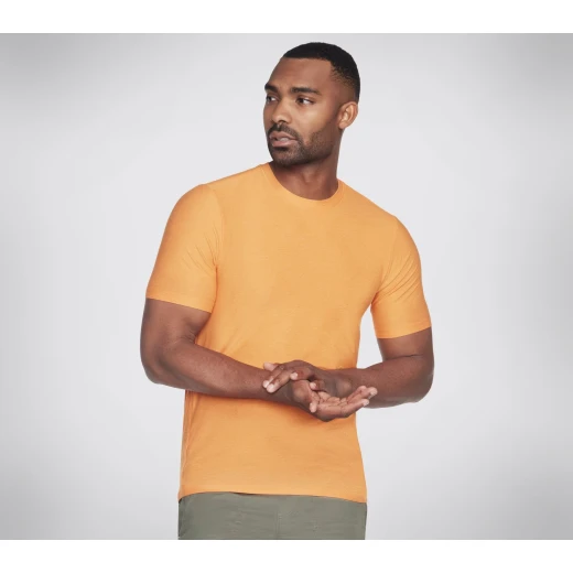 GO DRI Men's All Day Tee Orange Small Size Eco Friendly Moisture Wicking Quick Drying Short Sleeve Shirt with Flatlock Seams Planet Matters for Total Comfort SKU TS107BKCC - Skechers - Image 2
