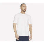 Men's Go Dri All Day Tee XL White: Eco Friendly Moisture Wicking Quick Drying Crew Neck Short Sleeve Shirt for Comfort and Performance - Skechers