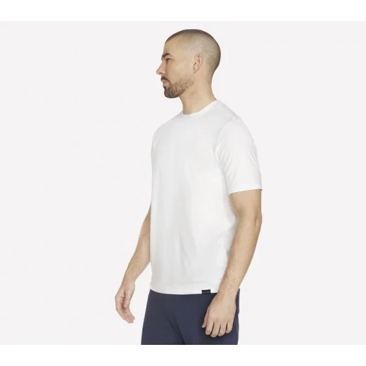 Men's GO DRI All Day Tee White Large: Eco-Friendly, Moisture-Wicking, Quick-Drying Performance T-Shirt with Short Sleeves and Flatlock Seams for Maximum Comfort - Skechers - Image 9