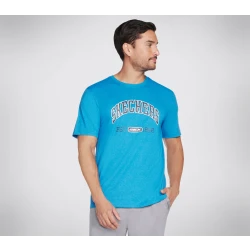 Skechers Men's Prestige Cotton Blend T-Shirt Short Sleeve Crewneck Blue Medium