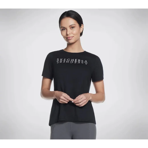 Skechers Diamond Legacy Tee Women's Black Short Sleeve Top Size Medium - Skechers - Image 6