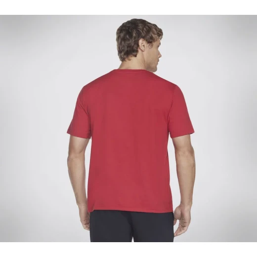 Skechers University Tee Men's Red Short Sleeve Crewneck T Shirt - Skechers - Image 3