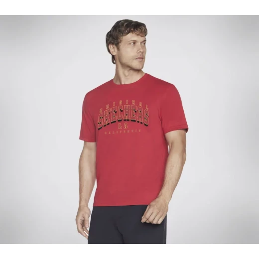 Skechers University Tee Men's Red Short Sleeve Crewneck T Shirt - Skechers - Image 4
