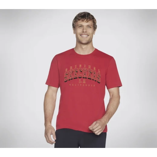 Skechers University Tee Men's Red Short Sleeve Crewneck T Shirt - Skechers - Image 5