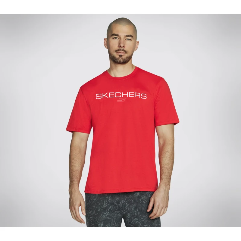 Skechers Men's Performance Tee Red Comfortable Athletic Shirt with Natural Fit for Active Lifestyle, Ideal for All Occasions, Size Medium, SKU: TS80-BLGR - Skechers