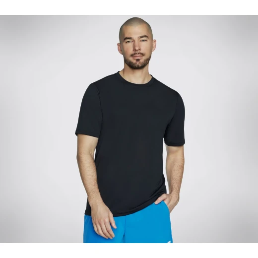 Skechers Go Dri Charge Tee Men's Black Moisture Wicking Short Sleeve Shirt Skechers Go Dri Charge Tee Men's Black Moisture Wicking Short Sleeve Shirt