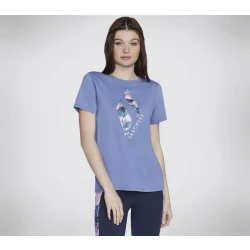 Skechers Summer Rose Tee Women's Lavender Crewneck Shirt Medium