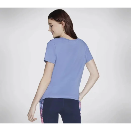 Skechers Women's Summer Rose Tee XL Lavender Crewneck Shirt with Printed Skechers Diamond Logo. Classic Fit Short Sleeve 100% Cotton Tee for Warm Weather. Perfect for Casual Wear. - Skechers - Image 3