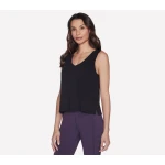 Two Ts Claire Satin Cami Tank Top for Women in Black, Luxurious Satin Finish, Versatile for Layering, Size S for a Sophisticated Look - Skechers