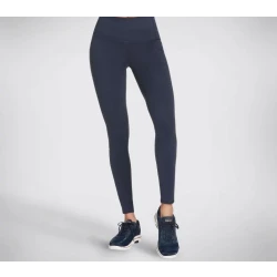 Skechers GO WALK Wear High Waisted Legging Knit Activewear for Women, Featuring GO FLEX Moisture Wicking Fabric, Chafe Free Seams, and Exterior Side Pockets, Navy Blue, Size XL