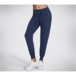 Skechers Women's Restful Jogger Pants Navy M SKECHLUXE French Terry - Skechers