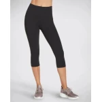 Skechers GO WALK Wear High Waisted Capri Legging for Women in Black, Featuring GOFLEX Fabric, Chafe Free Seams, and Exterior Side Pockets, Size Small, Athletic Style - Skechers
